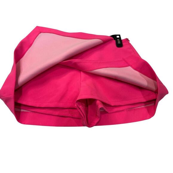 Zara NWT Asymmetric Skort Size M Pink High Rise Zipper Barbie Minimalist - Picture 4 of 5